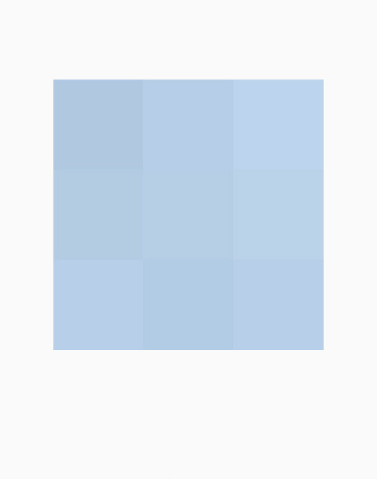 A soft blue gradient composition divided into nine equal sections by subtle vertical and horizontal lines, creating a grid of progressively shifting tones from lighter blue at the top to deeper blue at the bottom.
