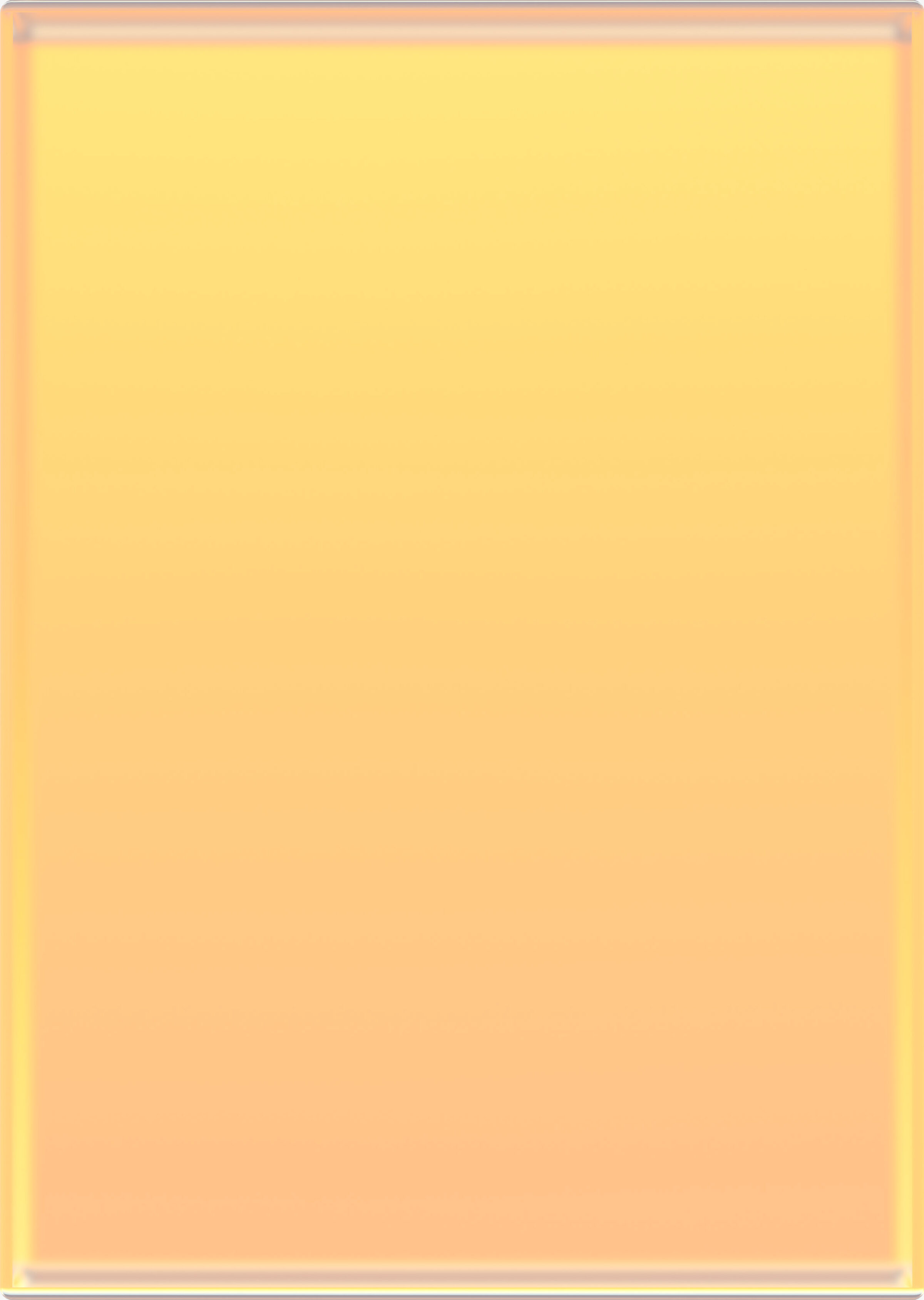 A vertical rectangular composition with a soft gradient transitioning from pale yellow at the top to warm peach tones toward the bottom, bordered by a thin metallic frame that creates a subtle luminous glow around the edges.