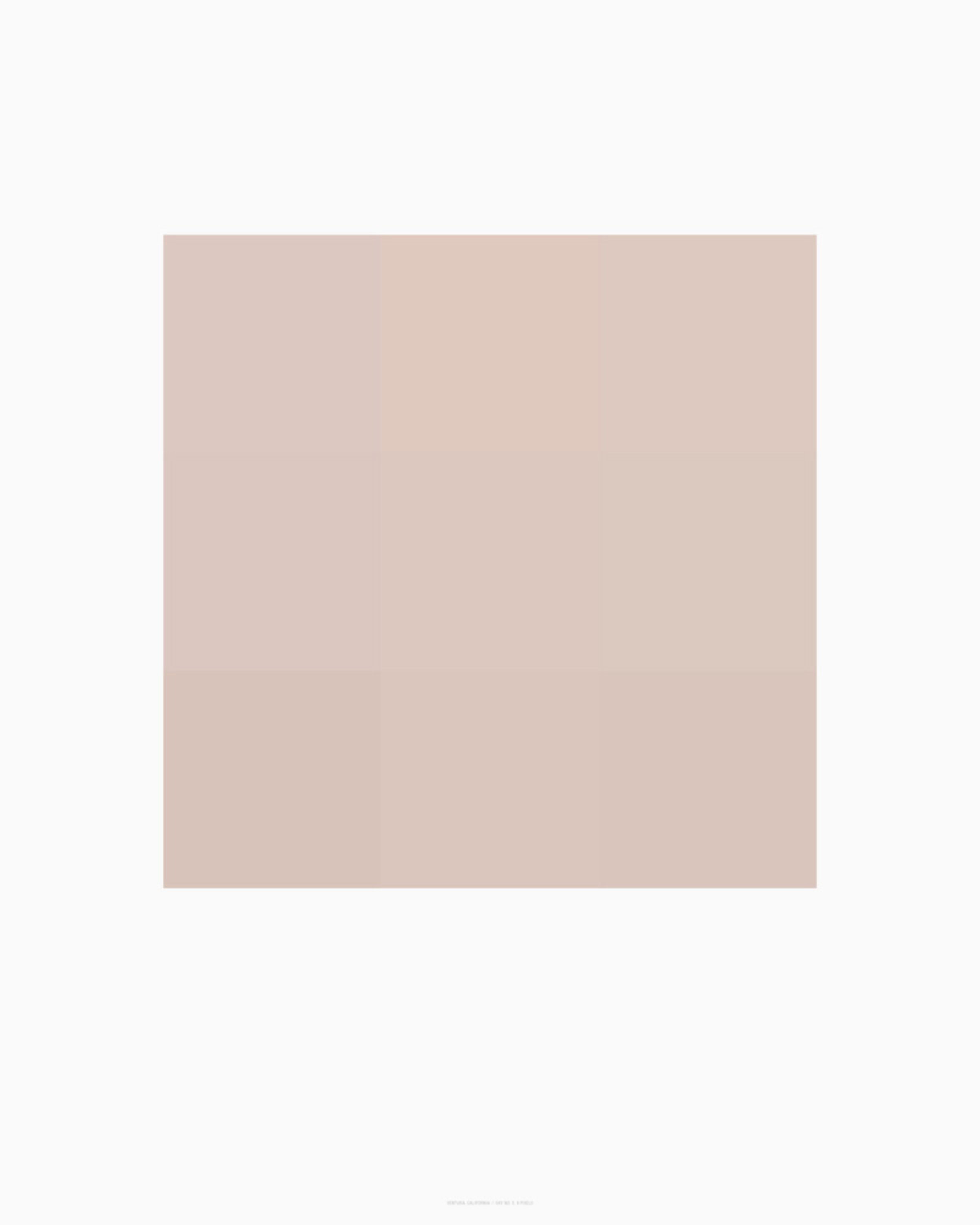 A soft, muted beige-pink rectangular form centered on a white background, creating a minimal composition with subtle tonal variations across its surface.