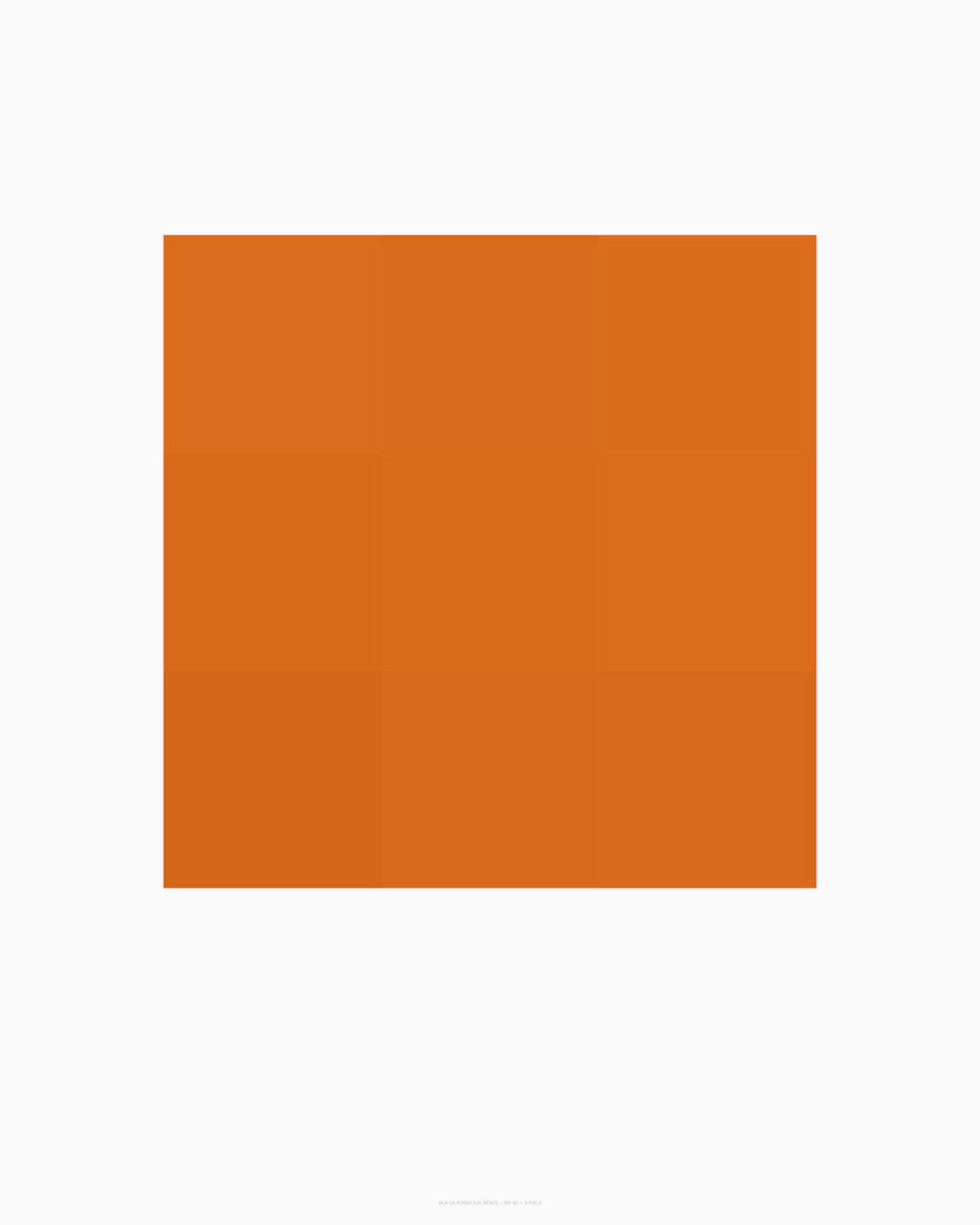 A large burnt orange square centered on a light background, with clean edges and uniform color throughout. The composition emphasizes the bold geometric form against the neutral surrounding space.