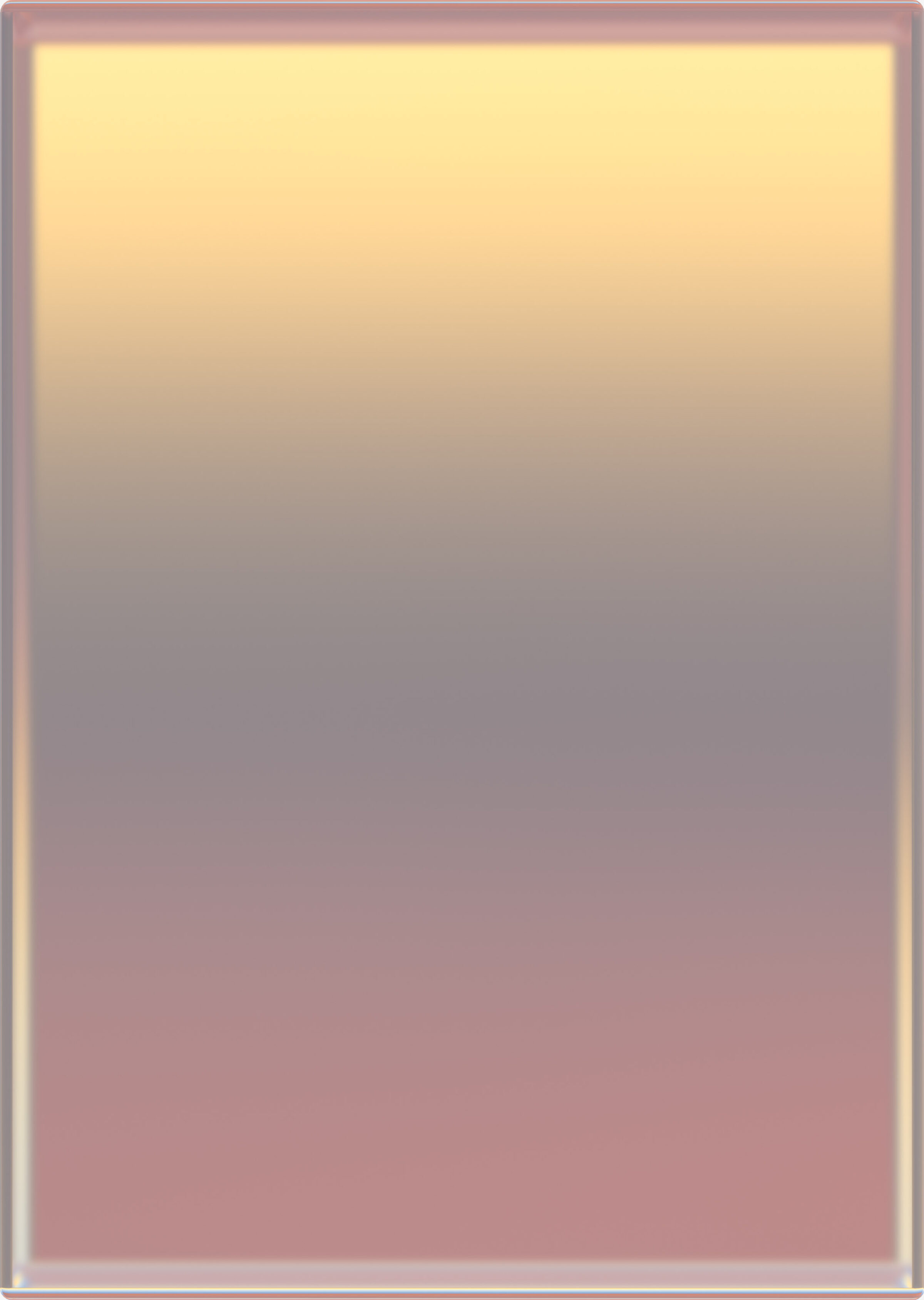 A vertical rectangular composition featuring a soft gradient that transitions from pale yellow at the top through warm beige tones in the center to dusty rose and mauve at the bottom. The work has a luminous quality with a subtle metallic sheen, creating a serene, atmospheric effect.