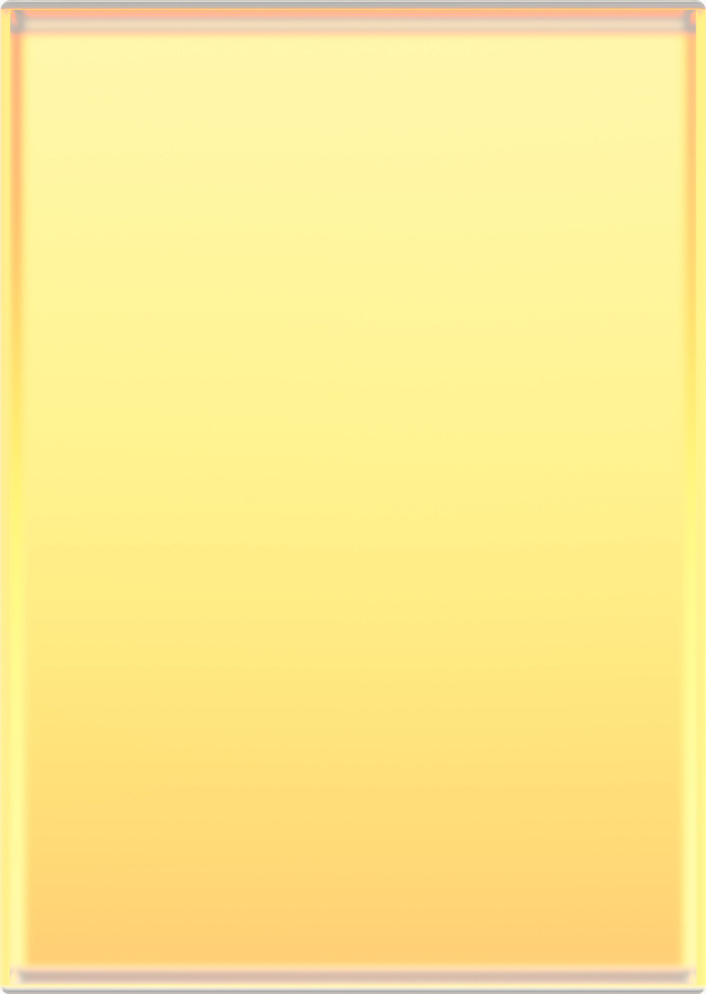A luminous gradient field transitions from pale yellow at the top to warm golden tones toward the bottom, framed by a subtle metallic border that catches light across its edges. The monochromatic composition emphasizes the subtle shifts in tone and the reflective quality of the surface.