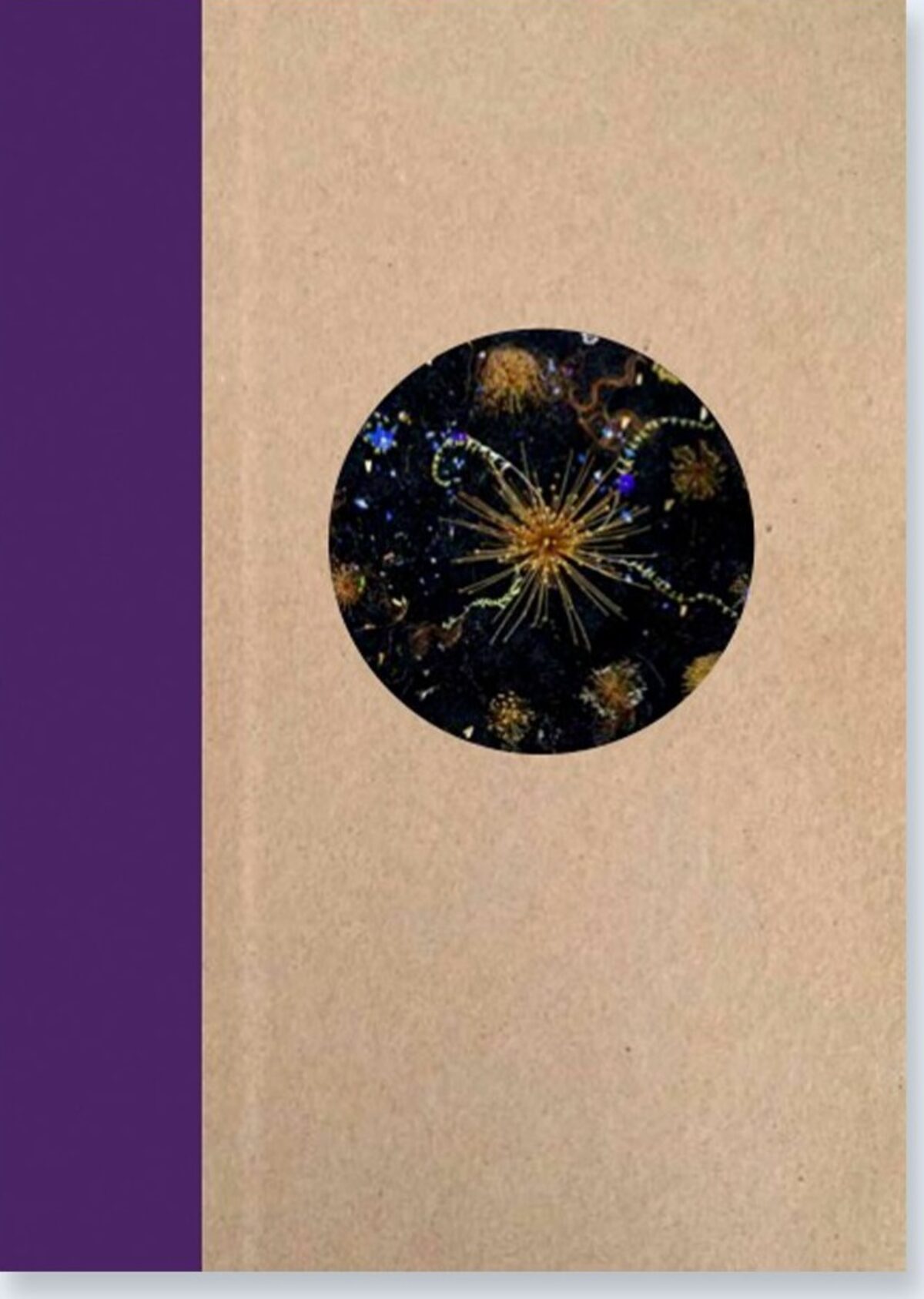 Front cover of Portent by Tanya Marcuse, with a purple spine and circular photograph on a tan cover.