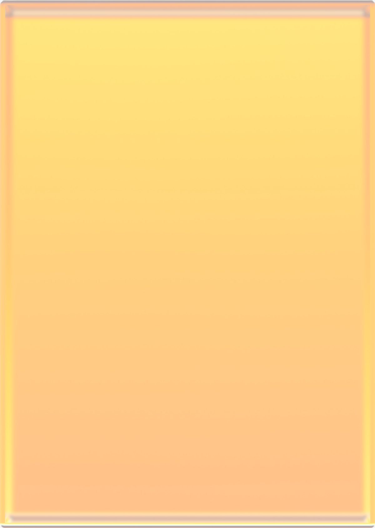 A vertical rectangular composition with a soft gradient transitioning from pale yellow at the top to warm peach tones toward the bottom, bordered by a thin metallic frame that creates a subtle luminous glow around the edges.