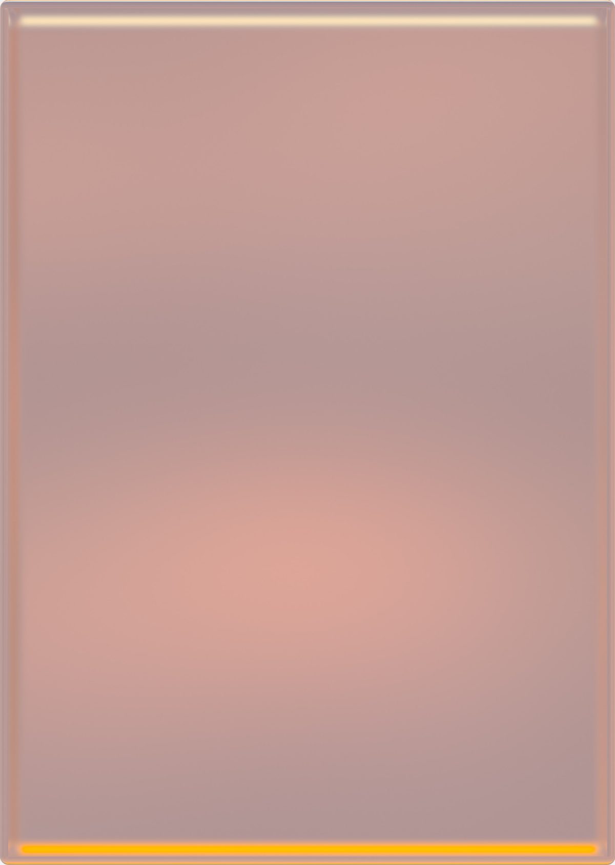 A large rectangular composition with a soft, dusty rose-pink field that gradually shifts in tone from cooler mauve at the top to warmer peachy tones toward the bottom. A thin golden-yellow horizontal band runs across the lower edge, creating a subtle geometric accent against the muted ground. The surface has a luminous, metallic quality with subtle gradations of light.
