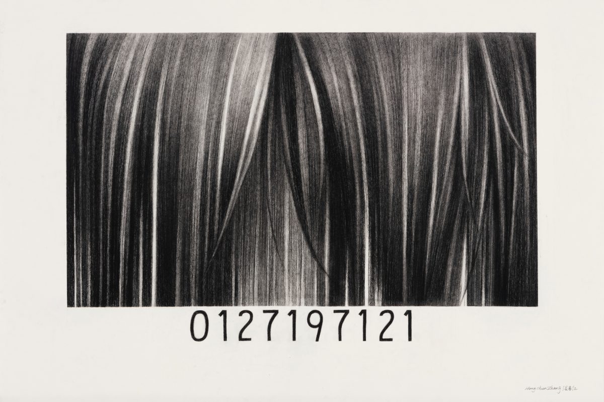 A barcode rendered in charcoal with vertical striations and shading, creating a three-dimensional effect against a light background. The numerical sequence 0127197121 appears directly beneath the barcode in printed type.