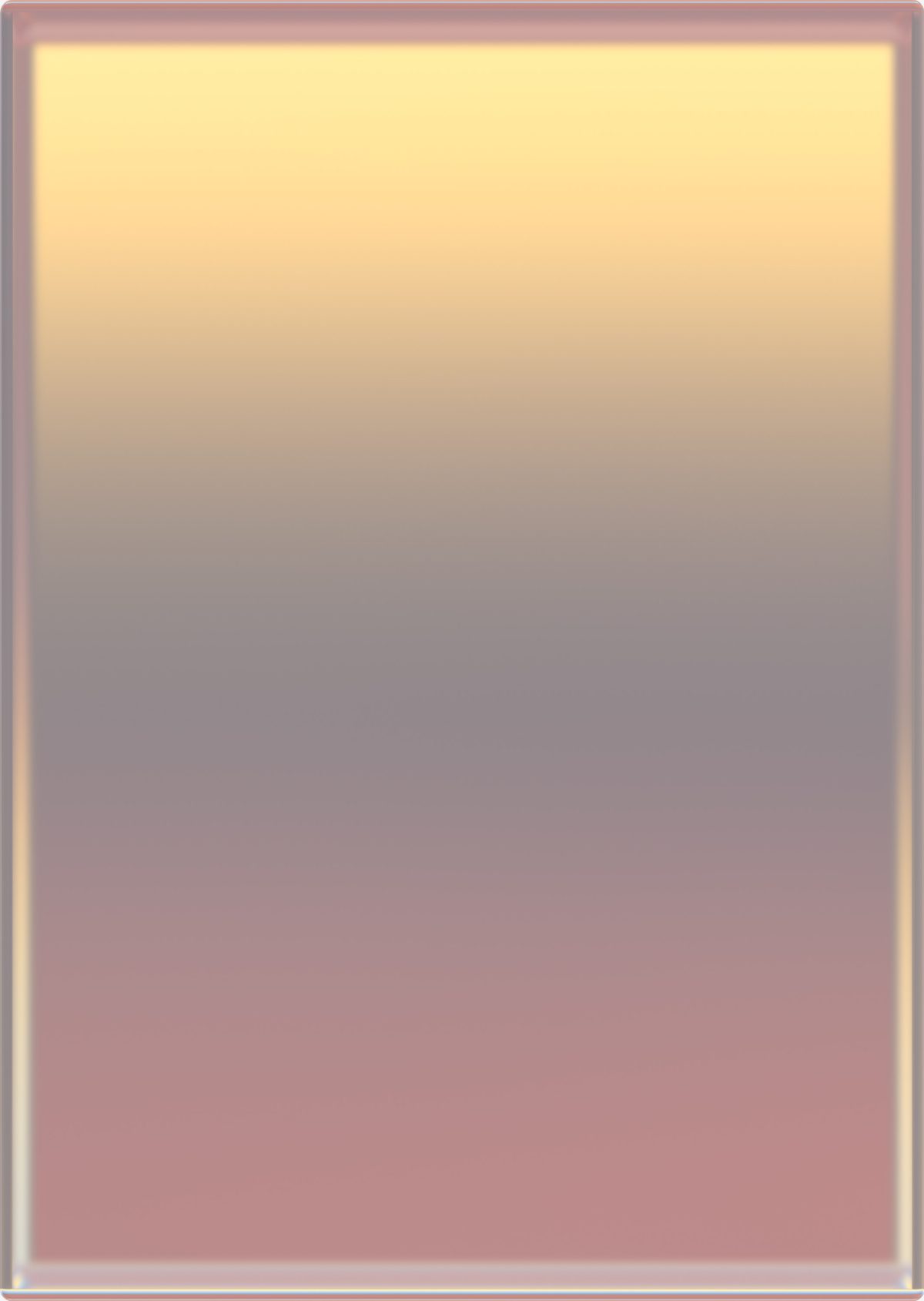 A vertical rectangular composition featuring a soft gradient that transitions from pale yellow at the top through warm beige tones in the center to dusty rose and mauve at the bottom. The work has a luminous quality with a subtle metallic sheen, creating a serene, atmospheric effect.