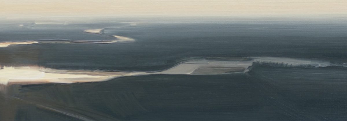 Aerial view of a winding river cutting through dark floodplains, its silvery waters reflecting light as they curve and meander across the landscape in sweeping arcs.