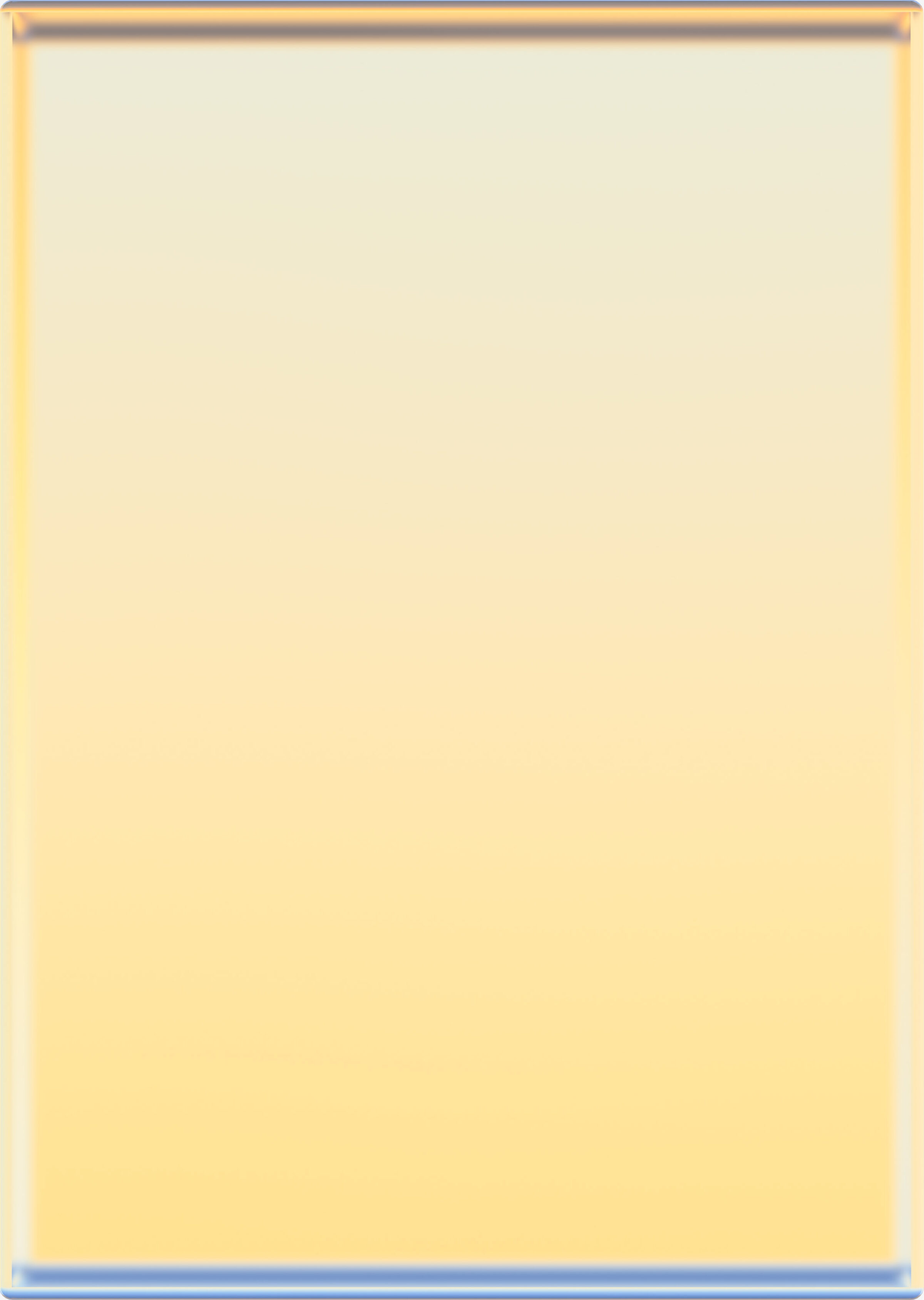 A minimalist composition featuring a soft gradient that transitions from pale cream at the top to warm yellow at the bottom, framed by a thin metallic border with subtle gray and gold tones.