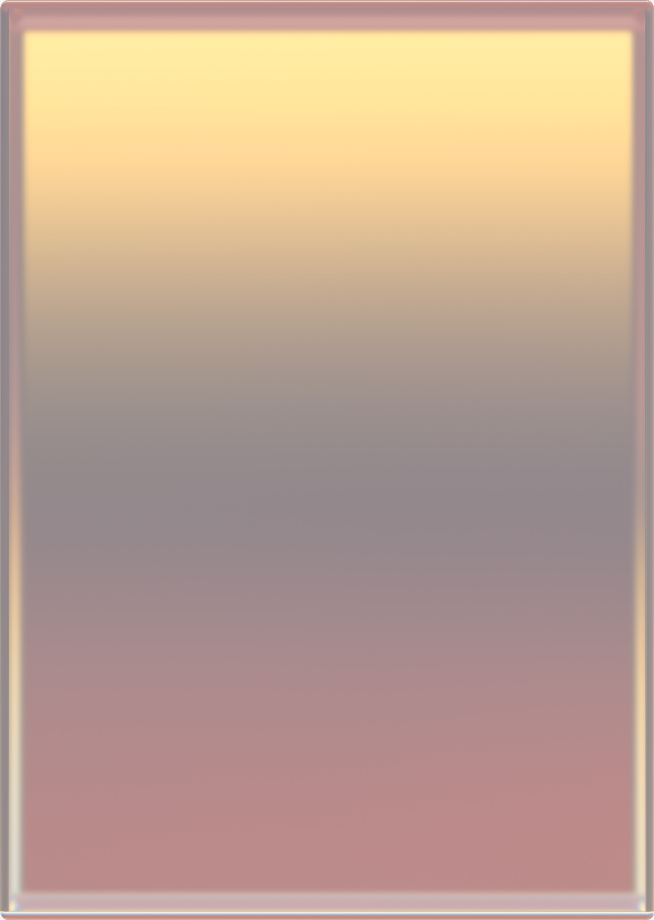 A vertical rectangular composition featuring a soft gradient that transitions from pale yellow at the top through warm beige tones in the center to dusty rose and mauve at the bottom. The work has a luminous quality with a subtle metallic sheen, creating a serene, atmospheric effect.