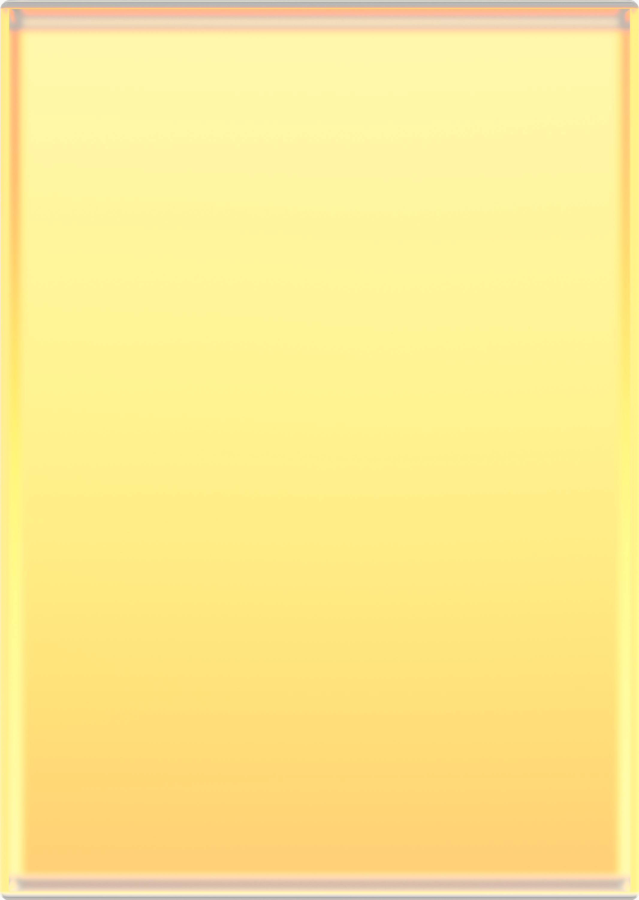 A luminous gradient field transitions from pale yellow at the top to warm golden tones toward the bottom, framed by a subtle metallic border that catches light across its edges. The monochromatic composition emphasizes the subtle shifts in tone and the reflective quality of the surface.